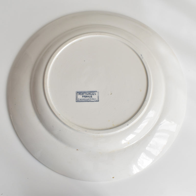 Antique Large Plate: Sarreguemines Fontanges