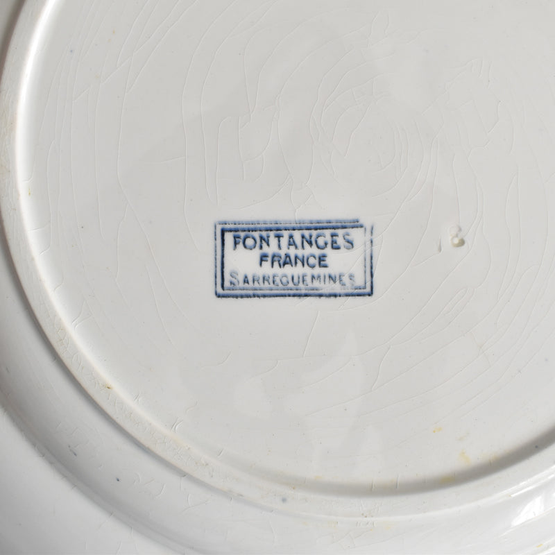 Antique Large Plate: Sarreguemines Fontanges