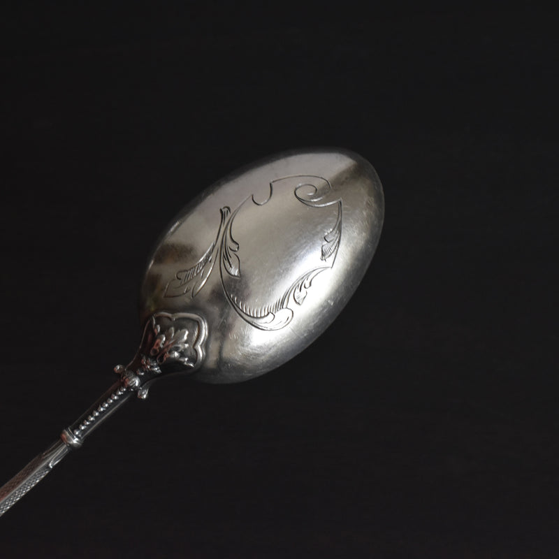 Antique silver dessert spoon by Edmond Bonnesoeur