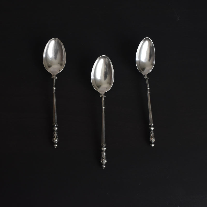 Antique silver dessert spoon by Edmond Bonnesoeur