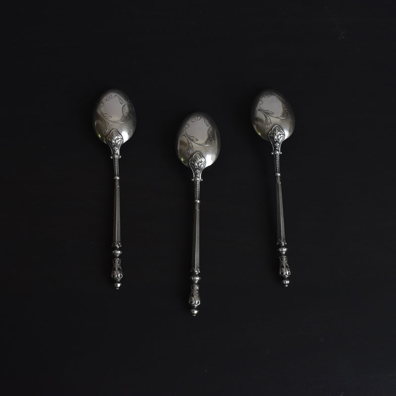 Antique silver dessert spoon by Edmond Bonnesoeur