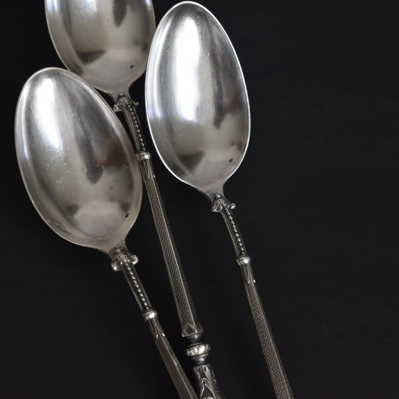 Antique silver dessert spoon by Edmond Bonnesoeur