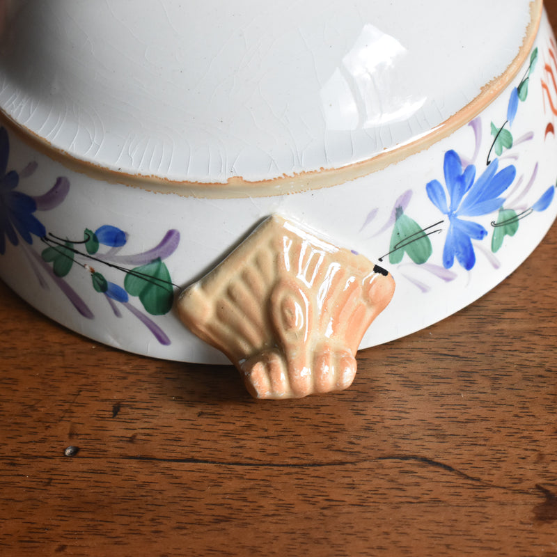 Antique lidded bowl LM&C Claymontreux Souvenir
