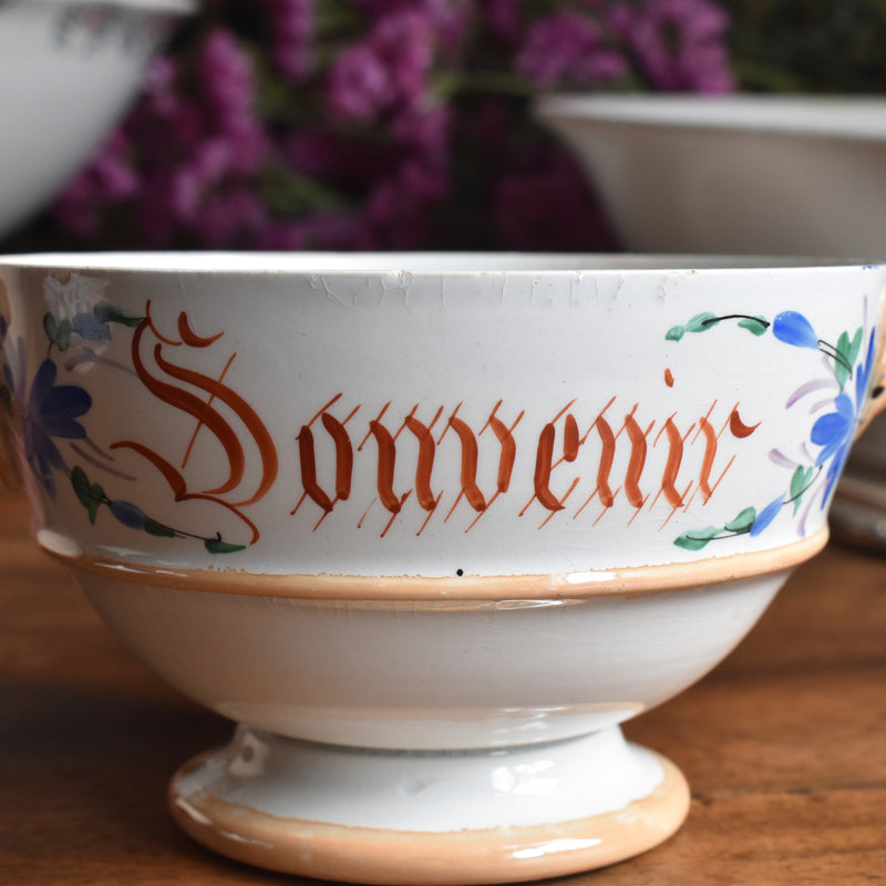 Antique lidded bowl LM&C Claymontreux Souvenir
