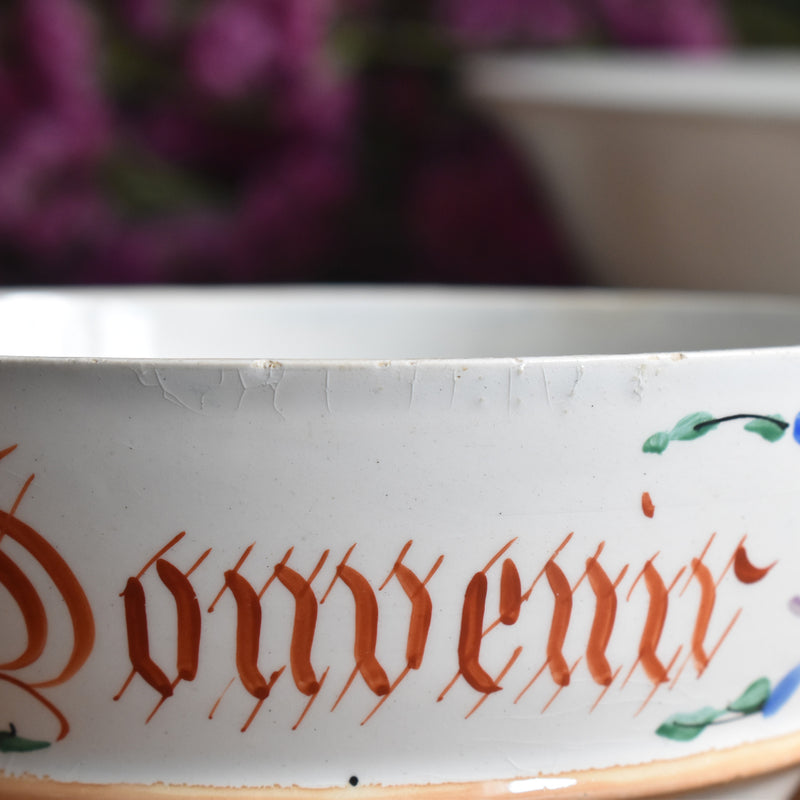 Antique lidded bowl LM&C Claymontreux Souvenir