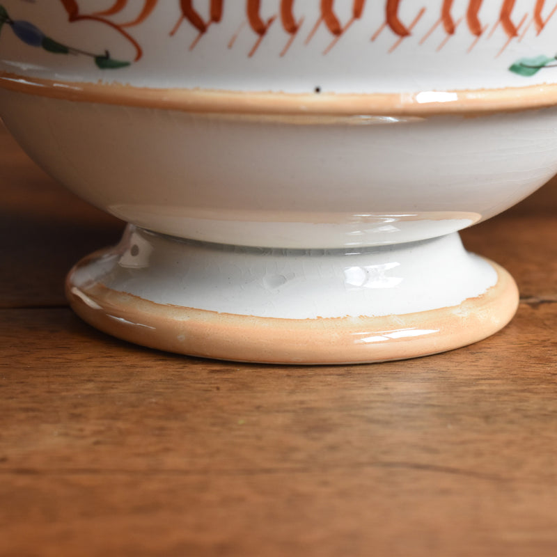 Antique lidded bowl LM&C Claymontreux Souvenir