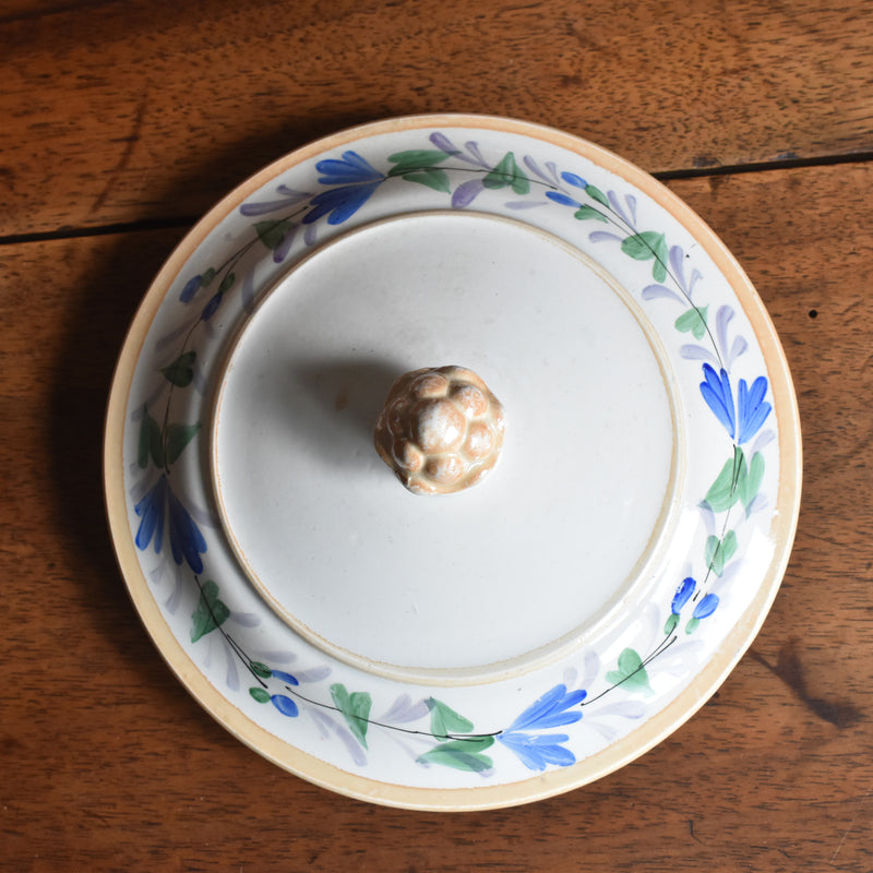Antique lidded bowl LM&C Claymontreux Souvenir