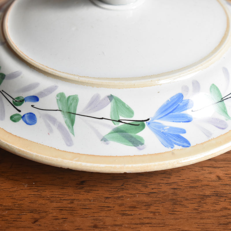 Antique lidded bowl LM&C Claymontreux Souvenir