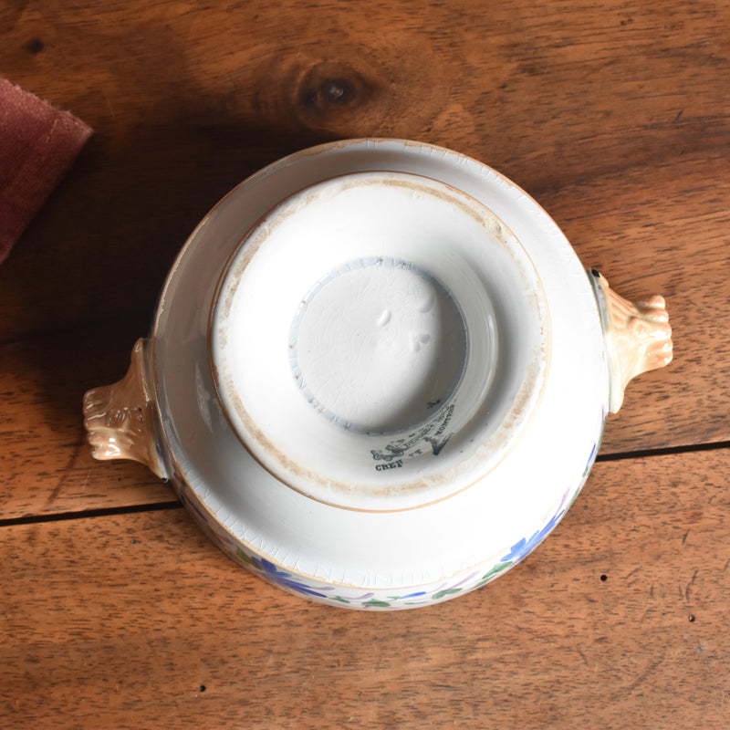 Antique lidded bowl LM&C Claymontreux Souvenir