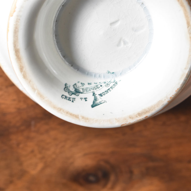 Antique lidded bowl LM&C Claymontreux Souvenir