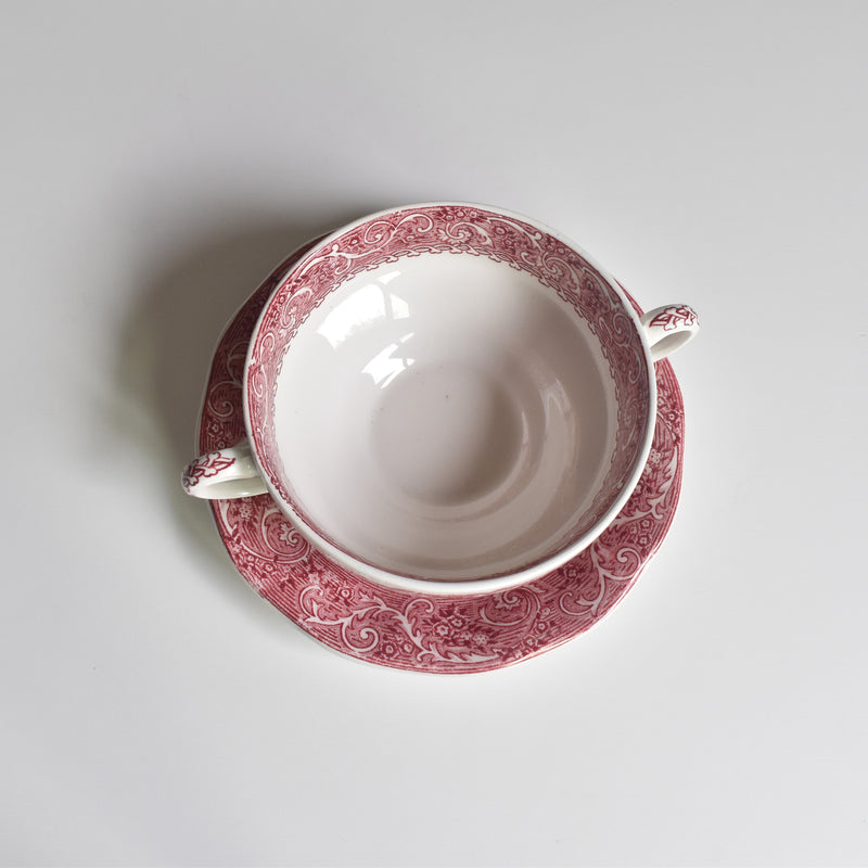 Vintage Soup Cup & Saucer ROYAL WARWICK ENGLAND