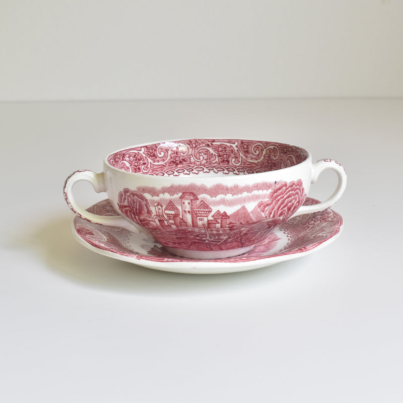 Vintage Soup Cup & Saucer ROYAL WARWICK ENGLAND