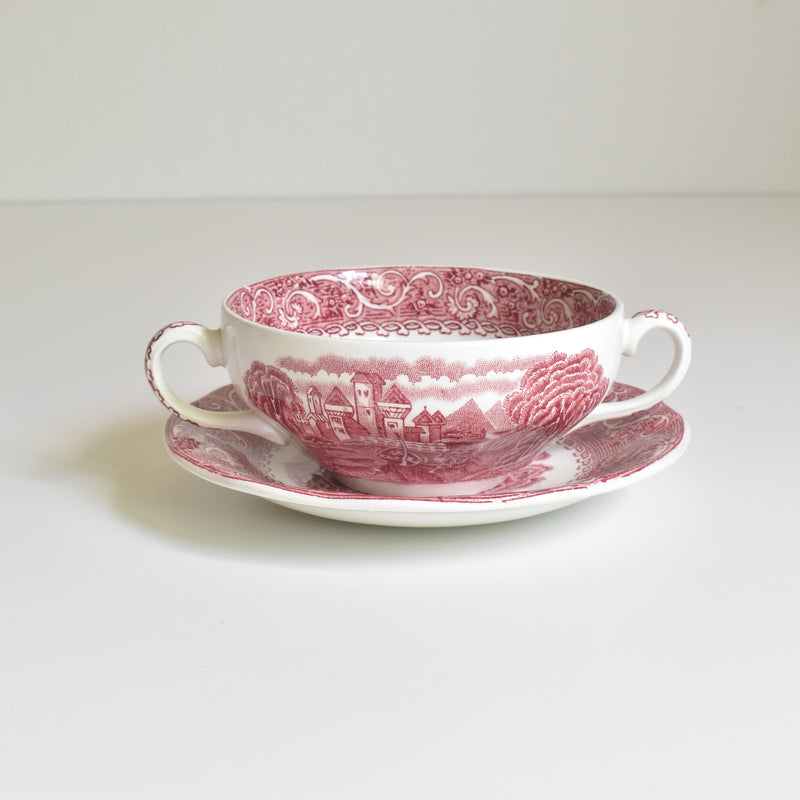 Vintage Soup Cup & Saucer ROYAL WARWICK ENGLAND