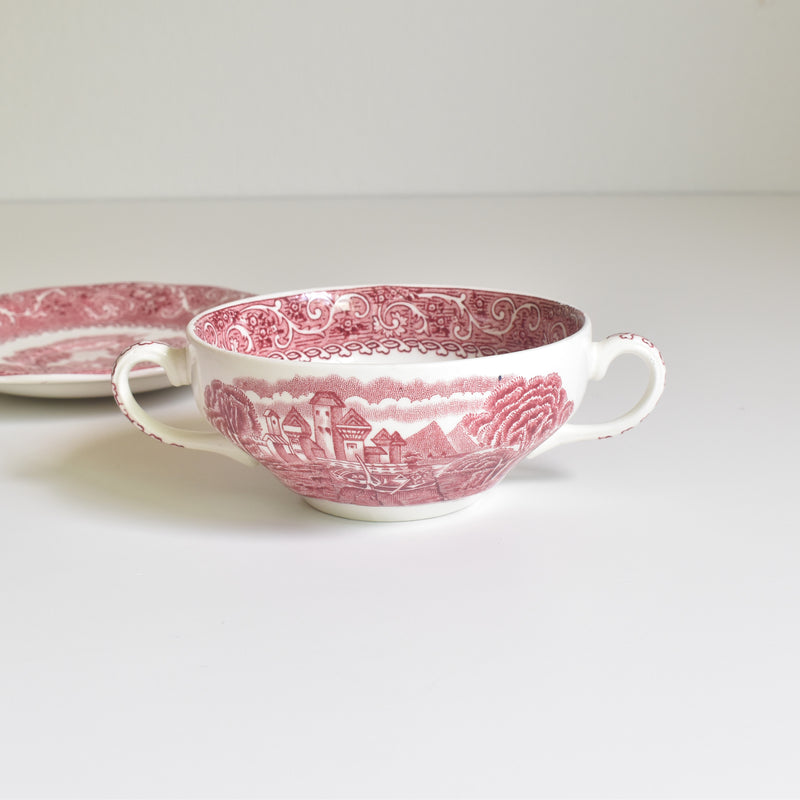 Vintage Soup Cup & Saucer ROYAL WARWICK ENGLAND