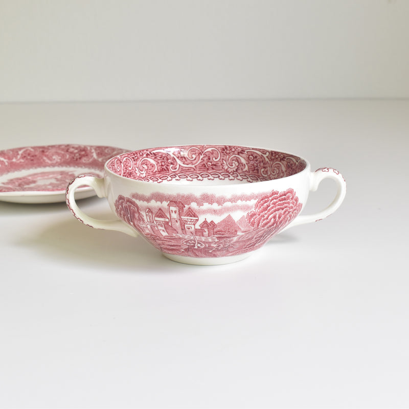 Vintage Soup Cup & Saucer ROYAL WARWICK ENGLAND