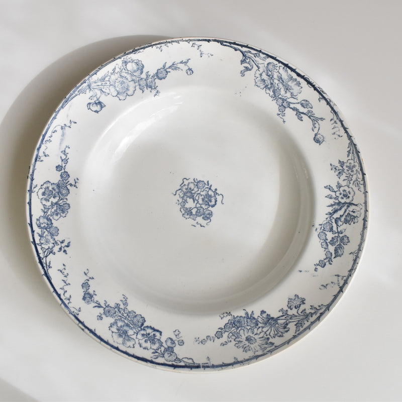 Antique Deep Plate, Creil et Montereau, Aubépine