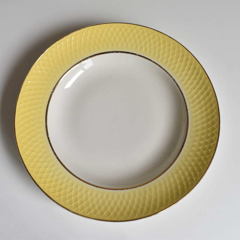 Vintage Deep Plate Moulins des Loups Jaune E
