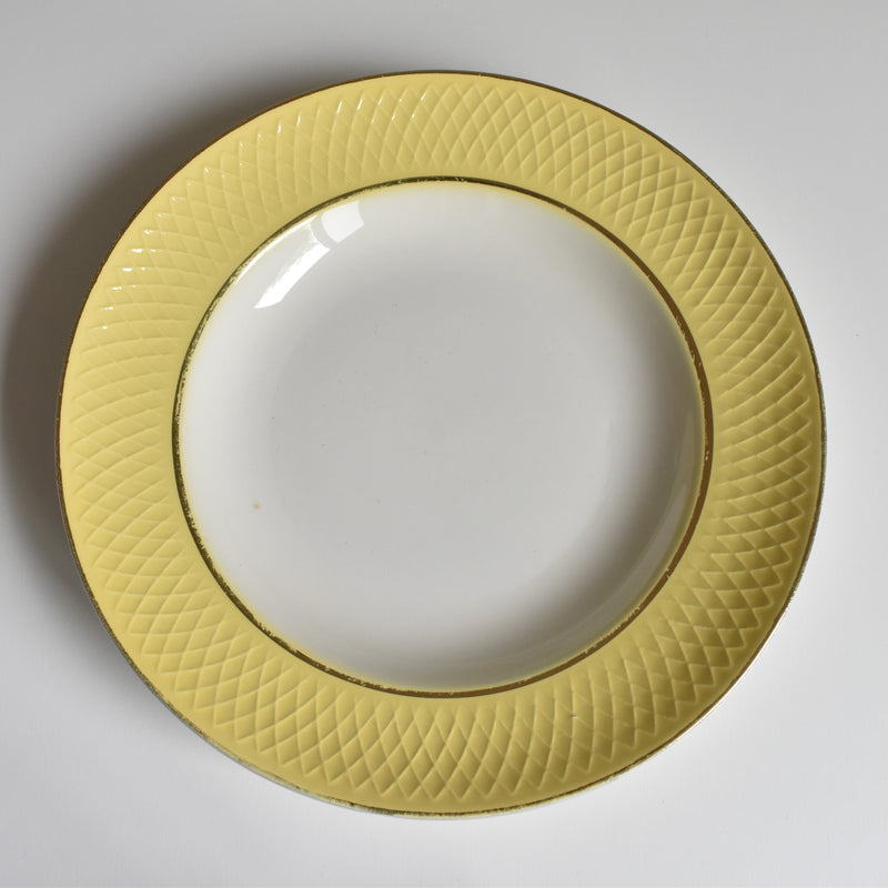 Vintage Deep Plate Moulin des Loups Jaune F