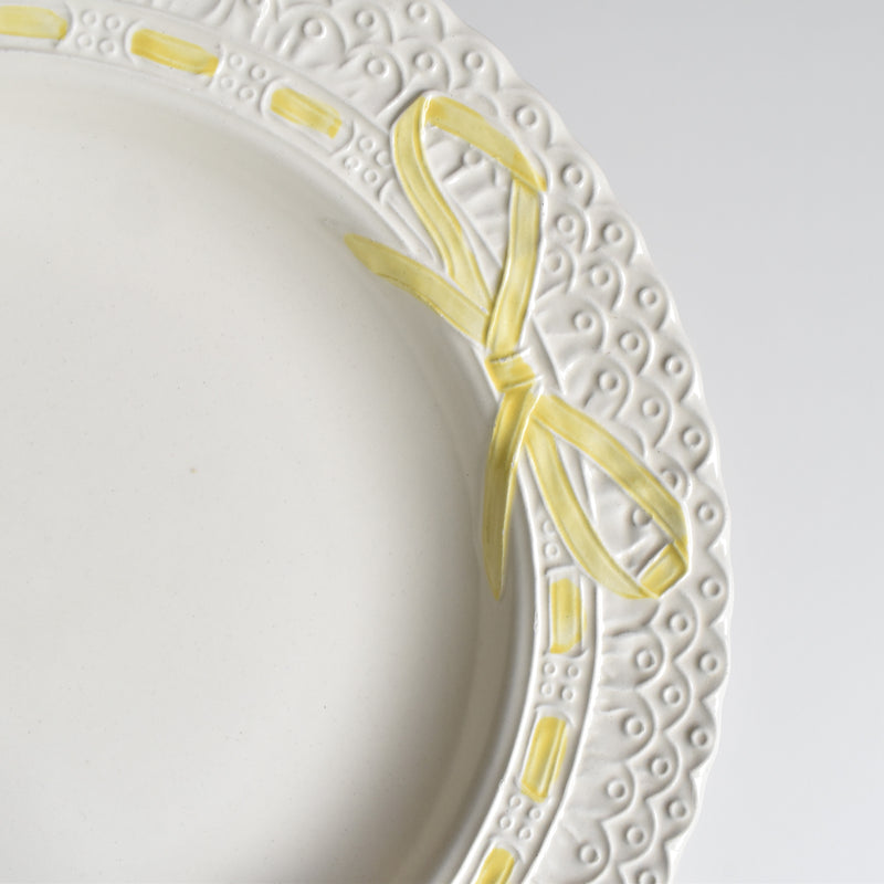 Vintage Deep Plate, Saran Ribbon A