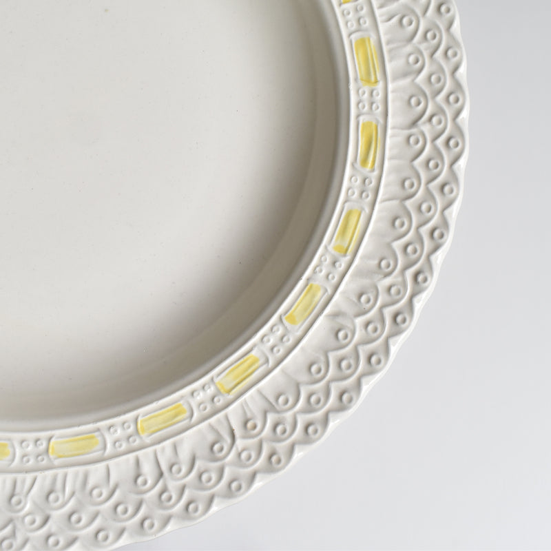 Vintage Deep Plate, Saran Ribbon A