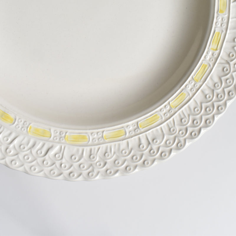 Vintage Deep Plate, Saran Ribbon A