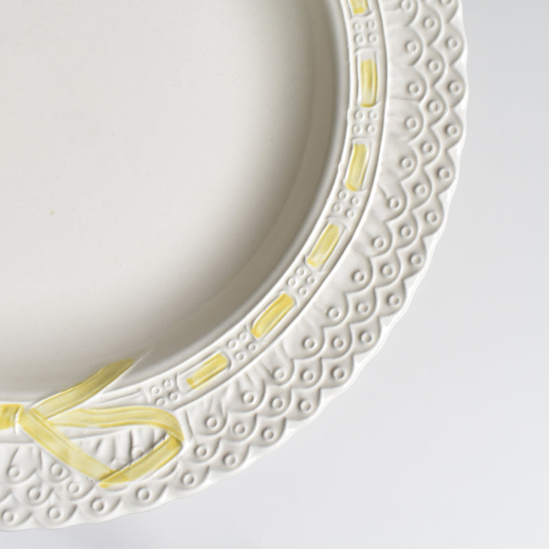 Vintage Deep Plate, Saran Ribbon A
