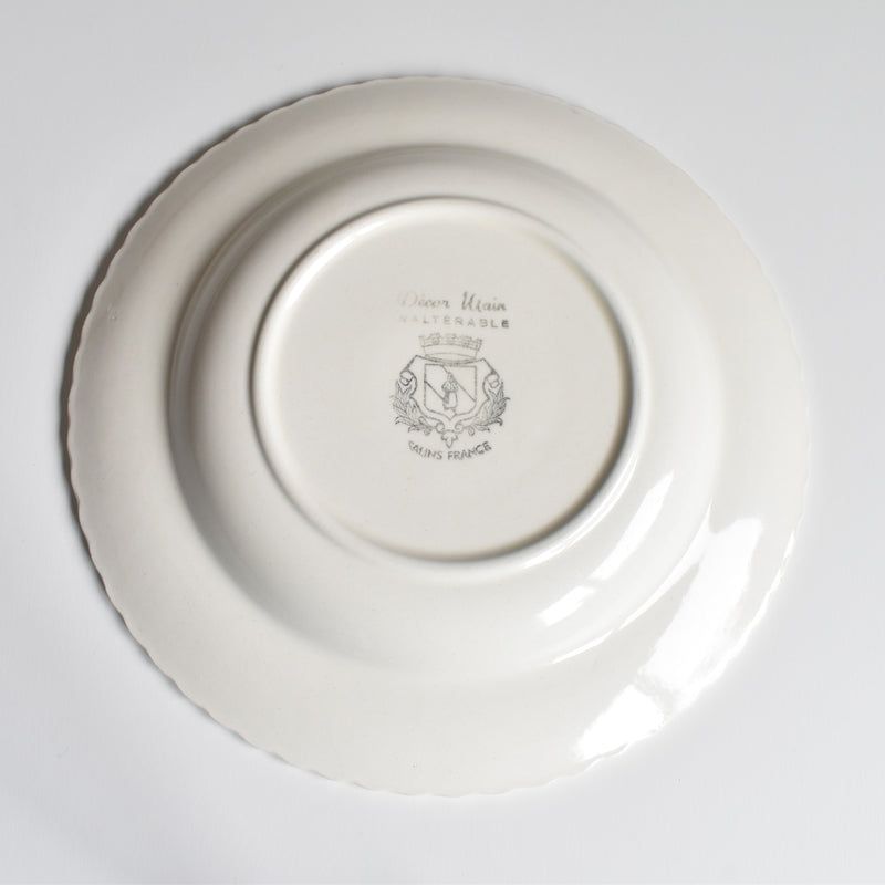 Vintage Deep Plate, Saran Ribbon A