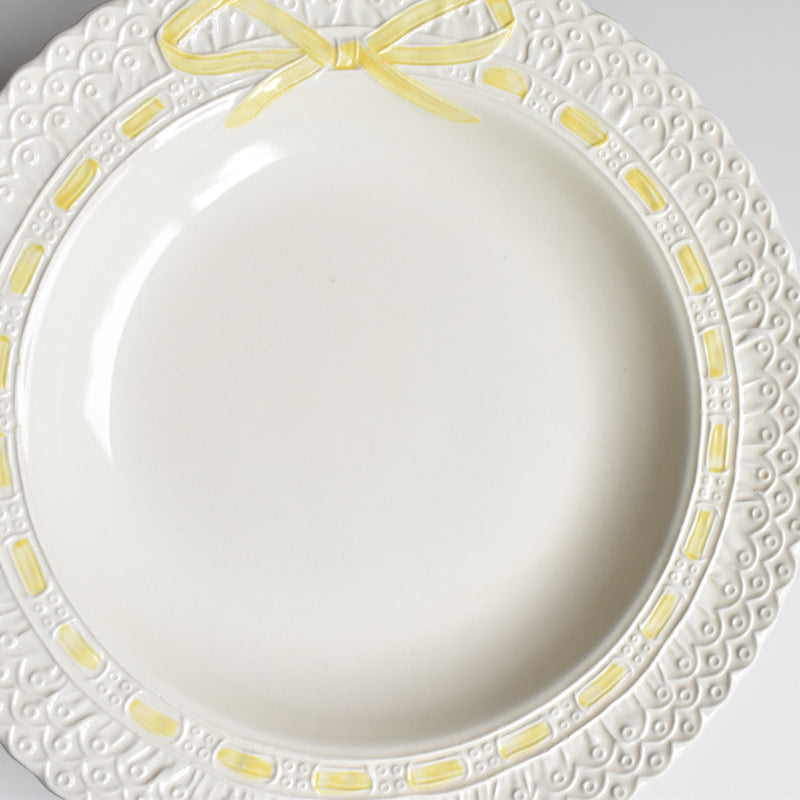 Vintage Deep Plate, Saran Ribbon A