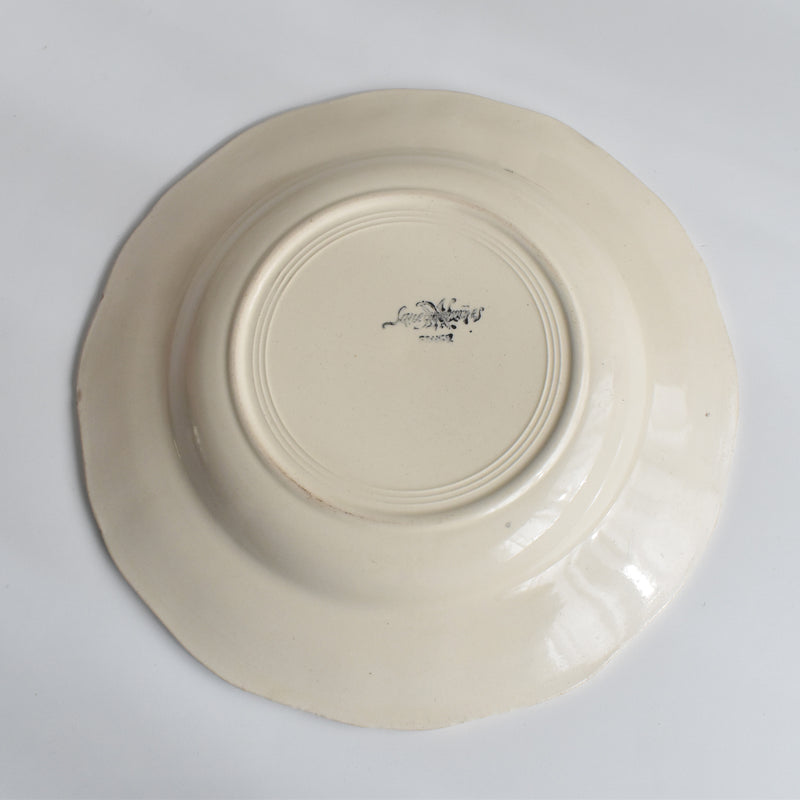 Vintage Deep Plate: Digoin & Sarreguemines, Floral Rim