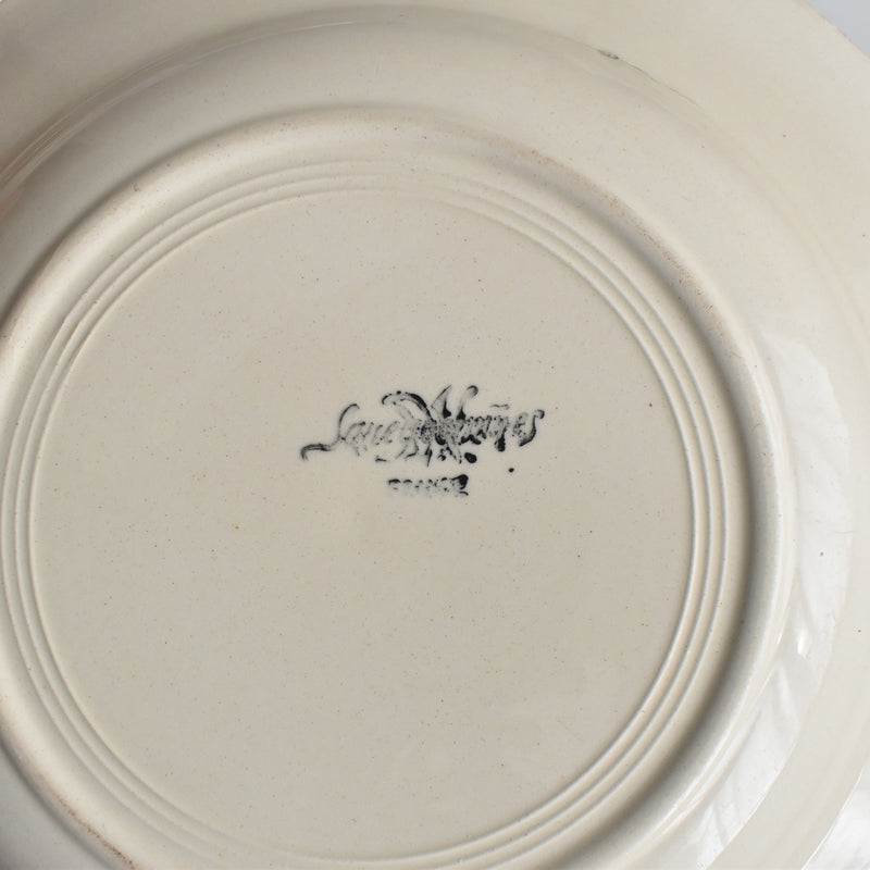 Vintage Deep Plate: Digoin & Sarreguemines, Floral Rim