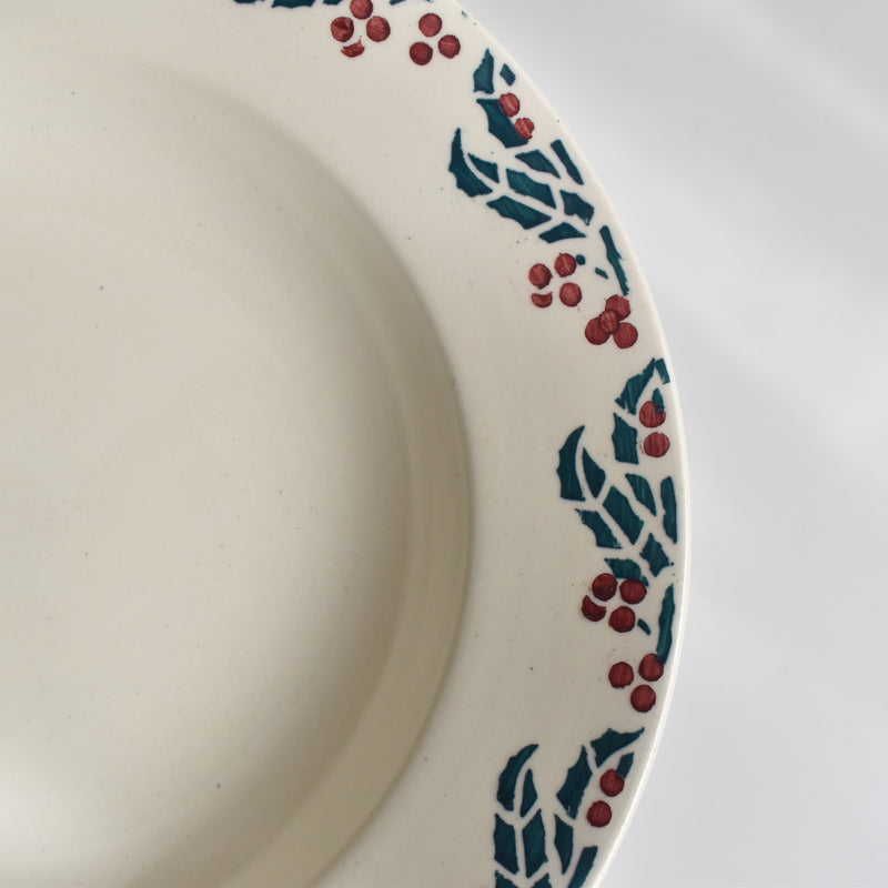 Vintage Deep Dish Digoin & Sarreguemines HOUX (Holly) A