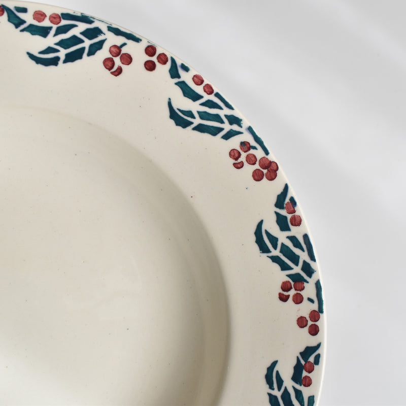 Vintage Deep Dish Digoin & Sarreguemines HOUX (Holly) A