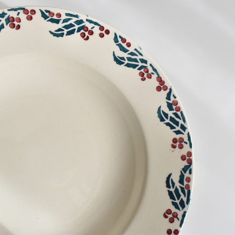 Vintage Deep Dish Digoin & Sarreguemines HOUX (Holly) A