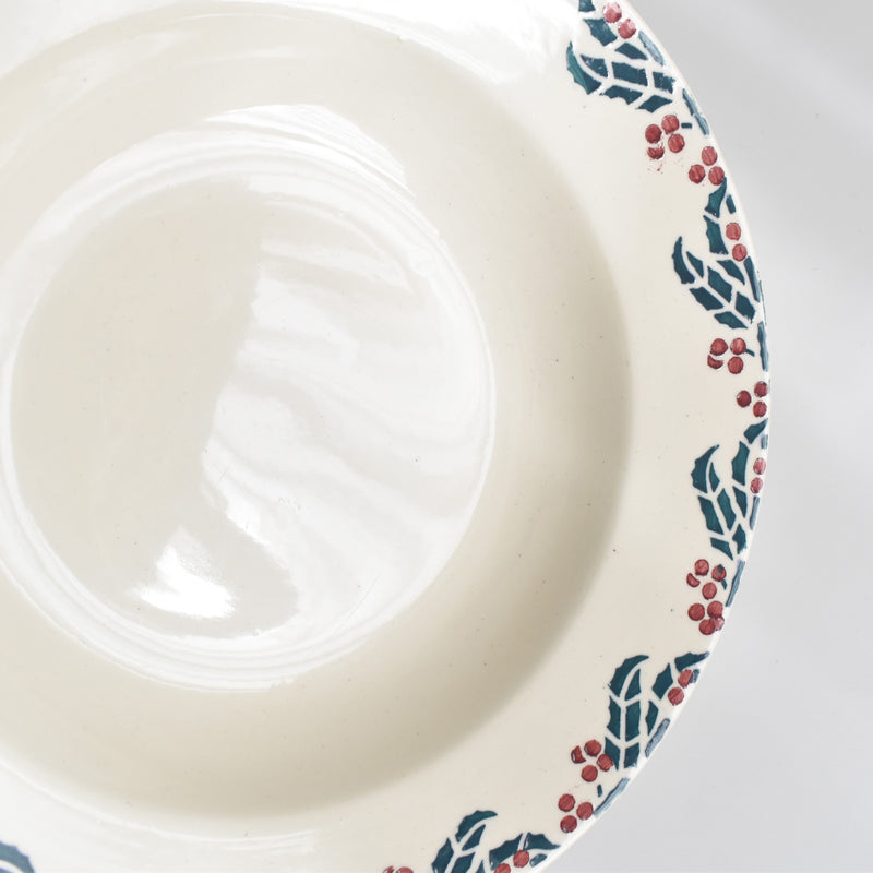 Vintage Deep Dish Digoin & Sarreguemines HOUX (Holly) A