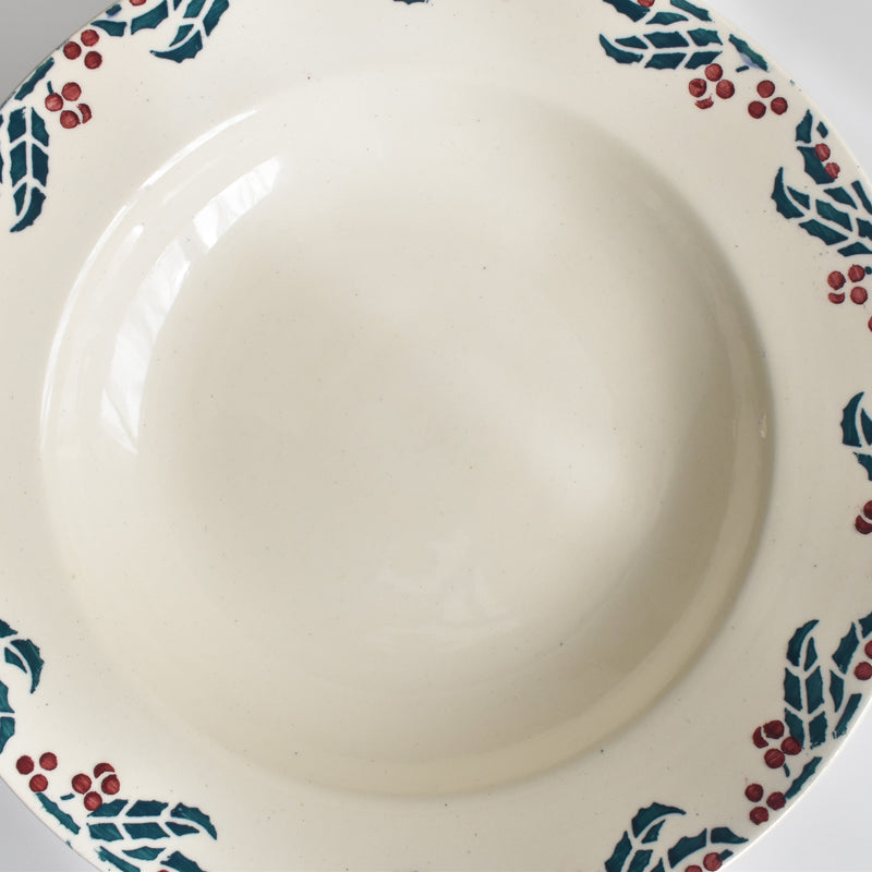 Vintage Deep Dish Digoin & Sarreguemines HOUX (Holly) A