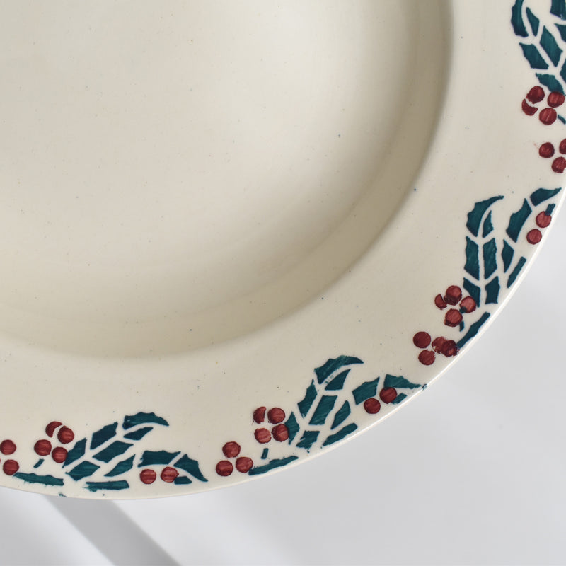 Vintage Deep Dish Digoin & Sarreguemines HOUX (Holly) A