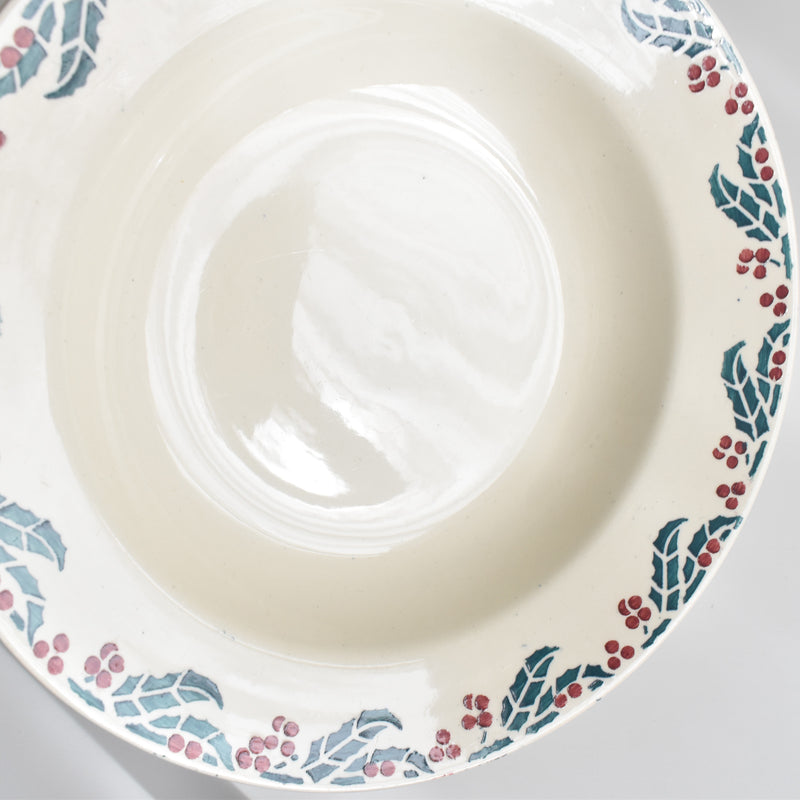 Vintage Deep Plate, Digoin & Sarreguemines "HOUX" (Holly) B