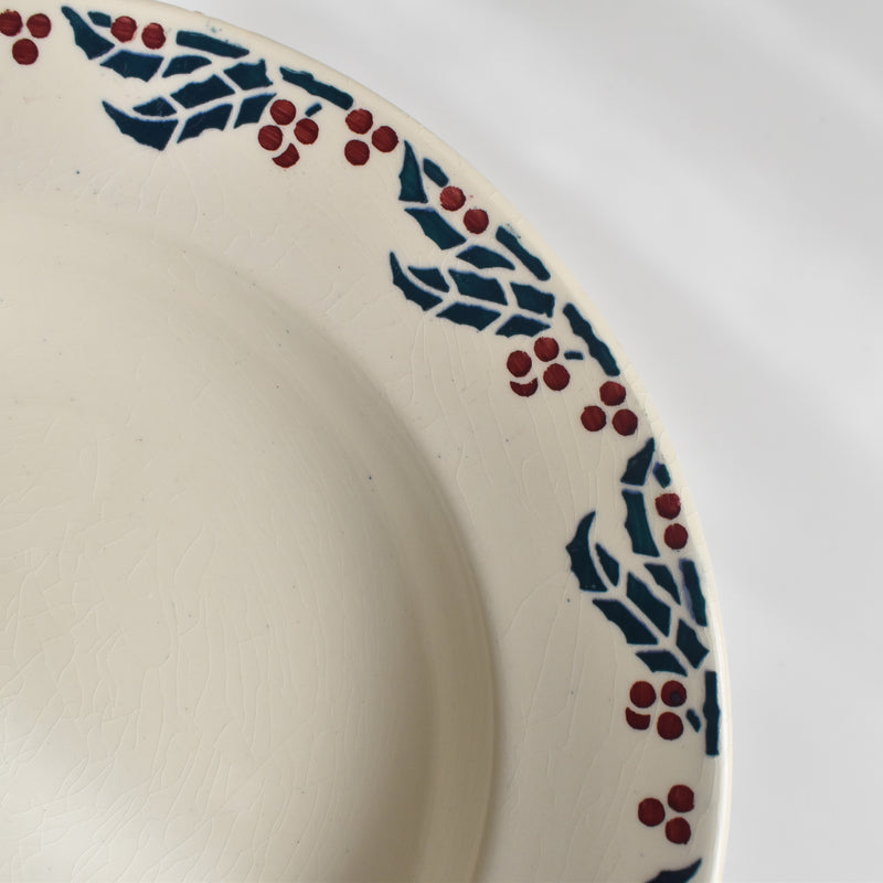 Vintage deep plate Digoin & Sarreguemines HOUX (Holly) C