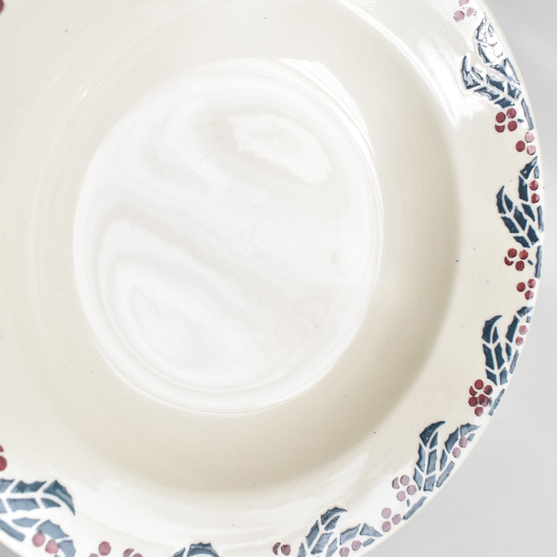 Vintage deep plate Digoin & Sarreguemines HOUX (Holly) C