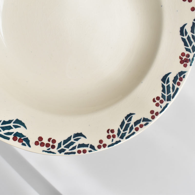Vintage deep plate Digoin & Sarreguemines HOUX (Holly) C