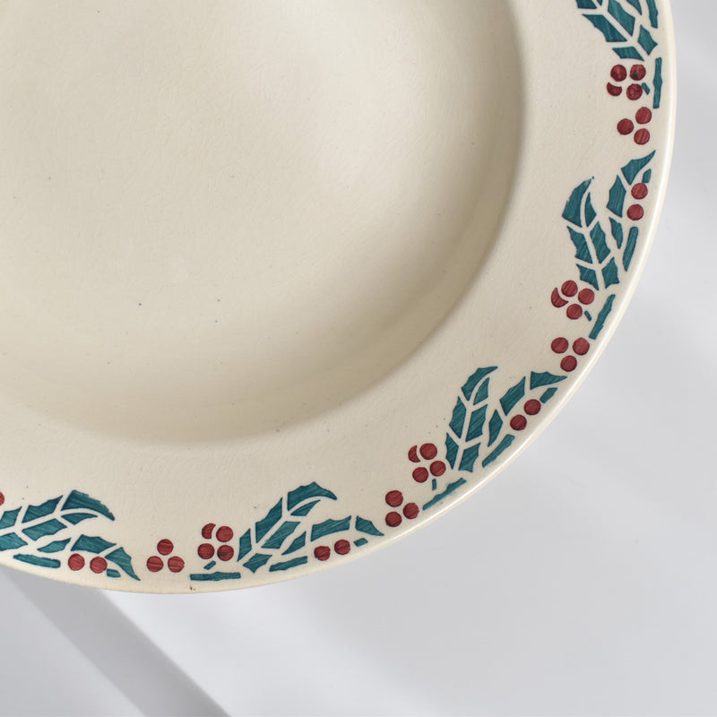 Vintage Deep Plate Digoin & Sarreguemines HOUX (Holly) D