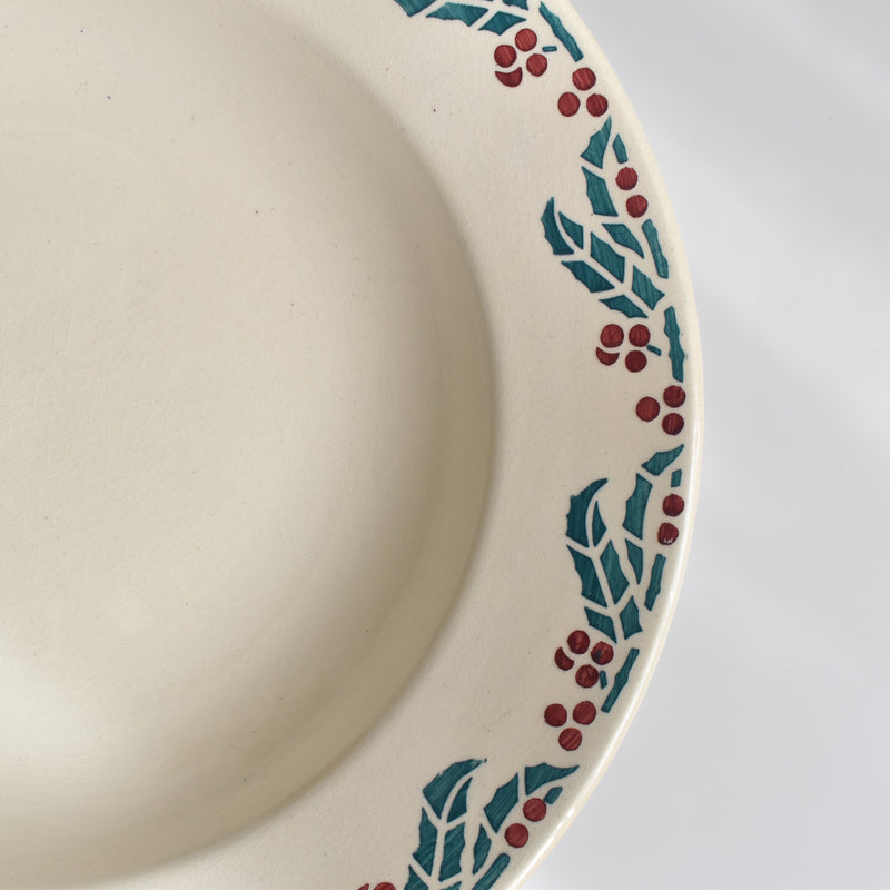 Vintage Deep Plate Digoin & Sarreguemines HOUX (Holly) D
