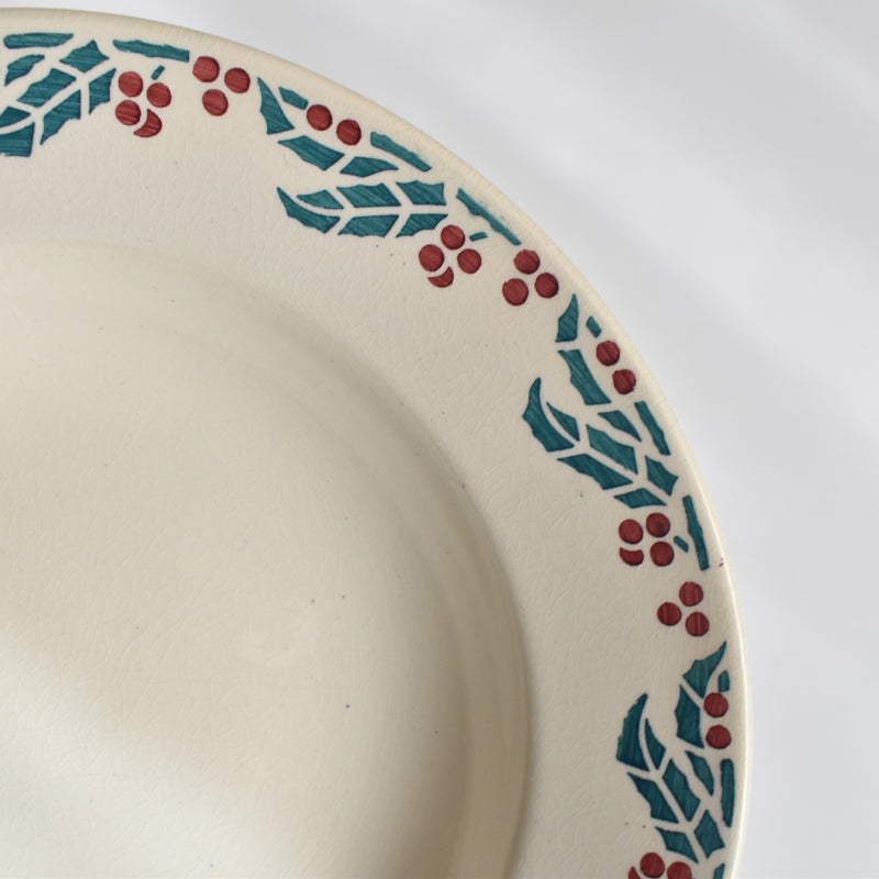 Vintage Deep Plate Digoin & Sarreguemines HOUX (Holly) D