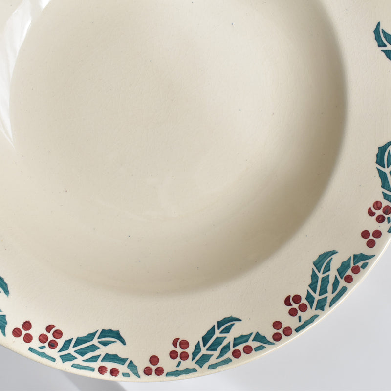 Vintage Deep Plate Digoin & Sarreguemines HOUX (Holly) D