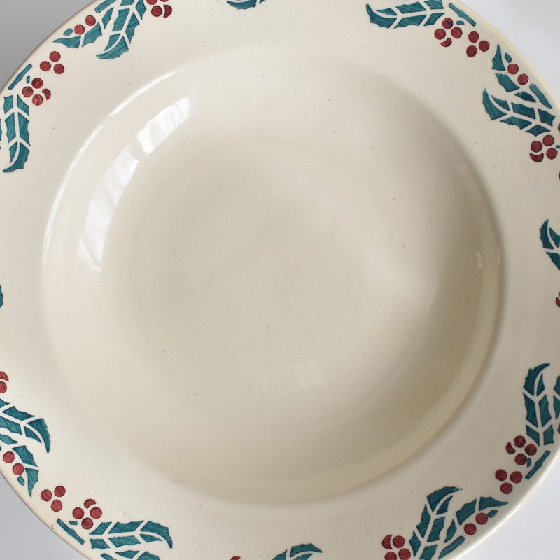 Vintage Deep Plate Digoin & Sarreguemines HOUX (Holly) D
