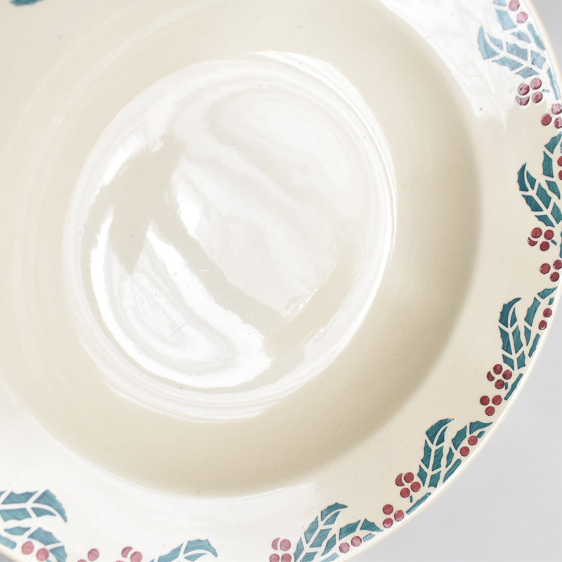Vintage Deep Plate Digoin & Sarreguemines HOUX (Holly) D
