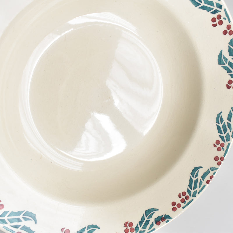 Vintage Deep Plate, Digoin & Sarreguemines "HOUX" (Holly) F