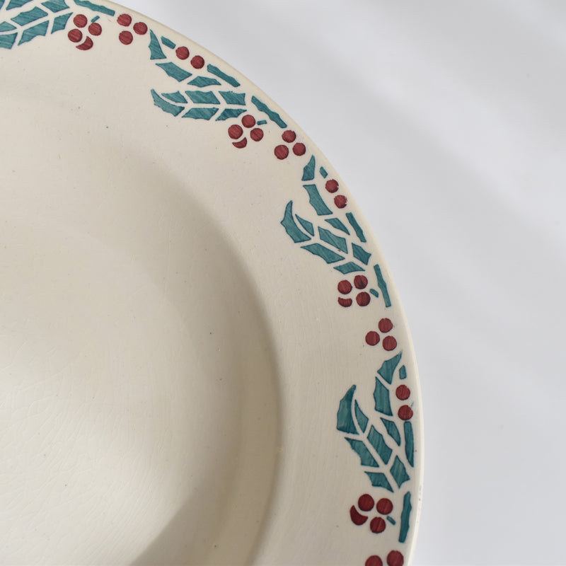 Vintage Deep Plate Digoin & Sarreguemines HOUX (Holly) G