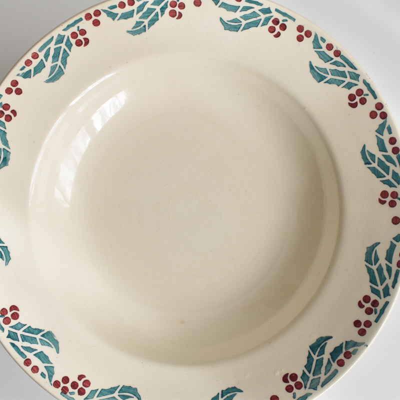 Vintage Deep Plate Digoin & Sarreguemines HOUX (Holly) G