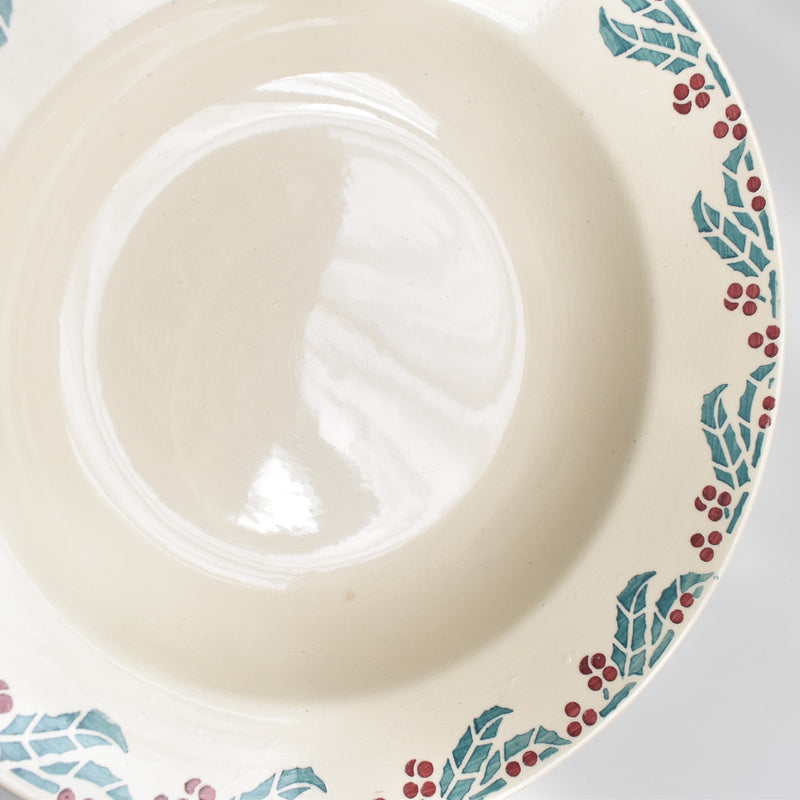Vintage Deep Plate Digoin & Sarreguemines HOUX (Holly) G